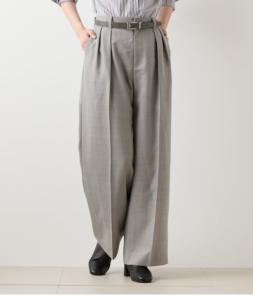 【ウォッシャブル】TWビエラ ワイドパンツ