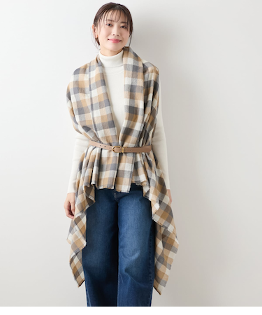 エターミンブロックチェック ケープストール