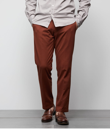 【ストレッチ・ウォッシャブル】ツイル調ポンチ シャーリングパンツ