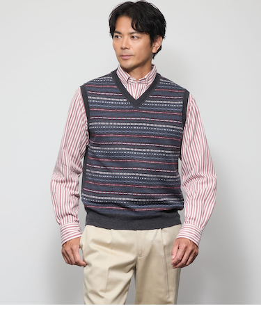 フェアアイル プルオーバー Vネックニットベスト