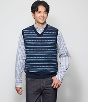 フェアアイル プルオーバー Vネックニットベスト