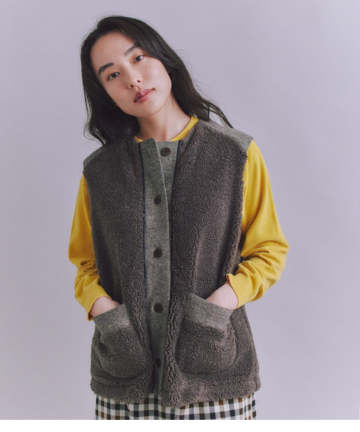 Eco Fur 切り替えボアベスト
