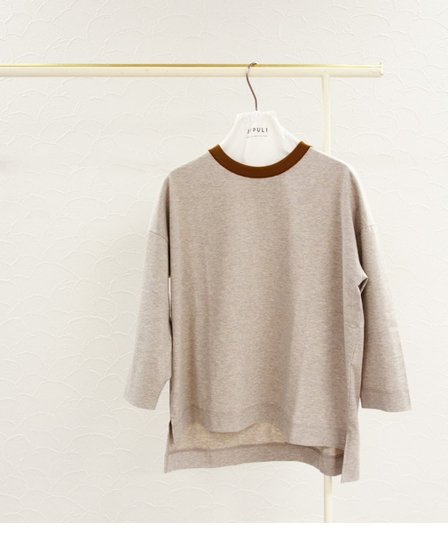 High Gauge Jersey 7分袖バックプリントTシャツ