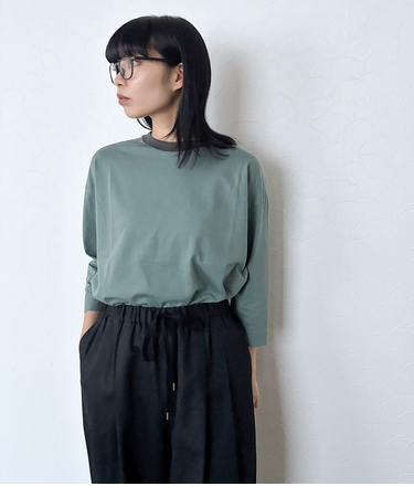 High Gauge Jersey 7分袖バックプリントTシャツ