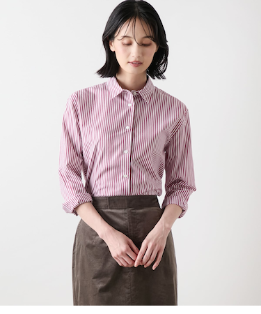 ロンドンストライプ レギュラーカラー長袖シャツ