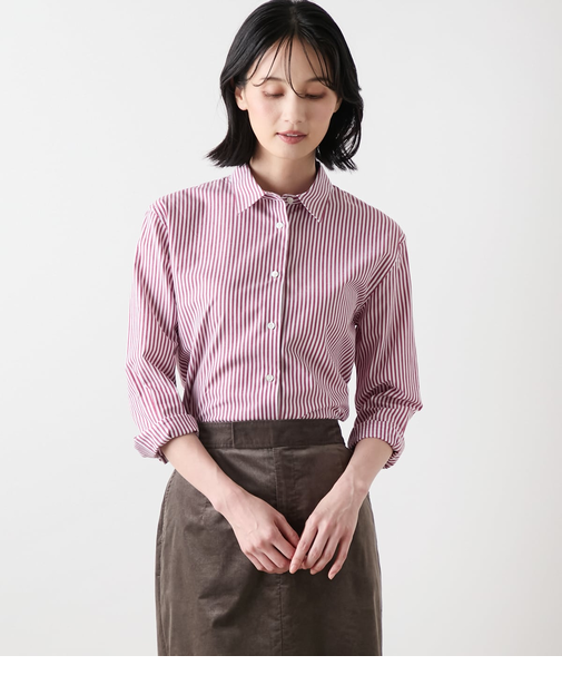 ロンドンストライプ レギュラーカラー長袖シャツ