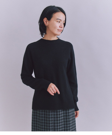 Australia Lamb サドルショルダースリットニット