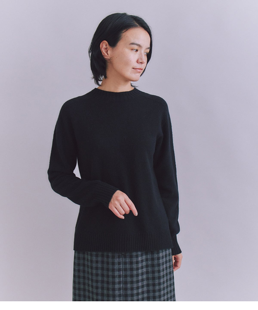 Australia Lamb サドルショルダースリットニット