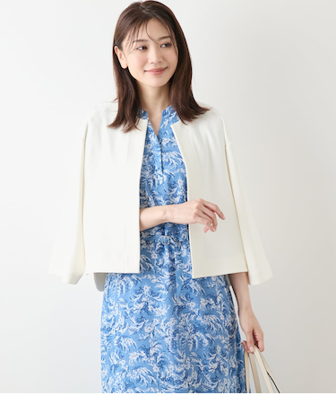 ジョーゼットダンボール 7分袖着流しカーディガン