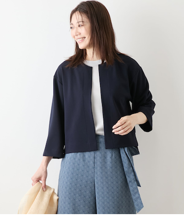 ジョーゼットダンボール 7分袖着流しカーディガン