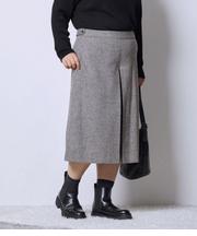 【L】ブロークンヘリンボーンツィード キュロットパンツ