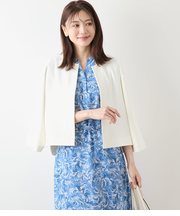 【L】ジョーゼットダンボール 7分袖着流しカーディガン