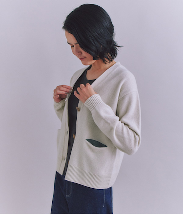 Colorful Melange 配色ポケットニットカーディガン