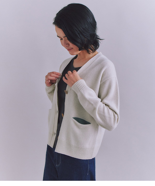 Colorful Melange 配色ポケットニットカーディガン