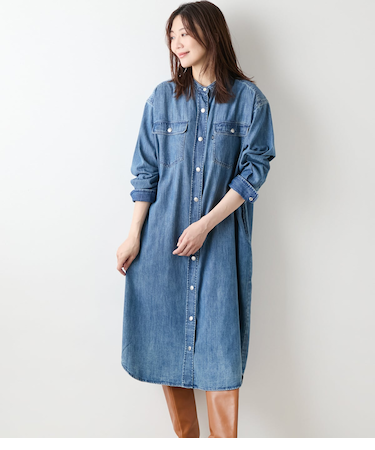 EDWIN 6.5オンス デニムシャツワンピース