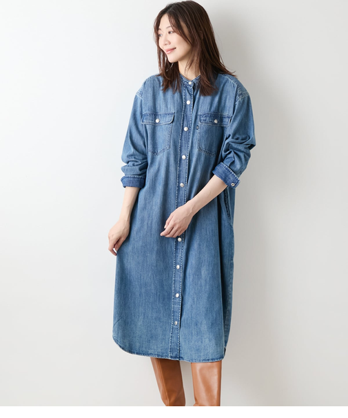 EDWIN 6.5オンス デニムシャツワンピース