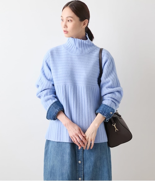 ウールカシミヤ リブハイネックニットプルオーバー｜ニューヨーカーの