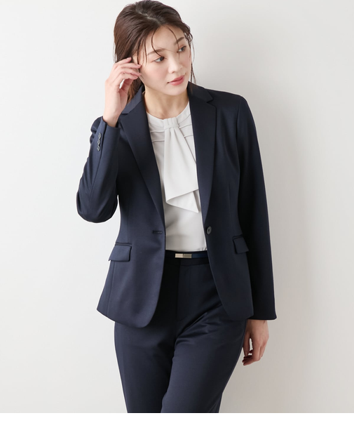 【L】【ウォッシャブル】モクロディクリア ノッチドラペル1釦ジャケット