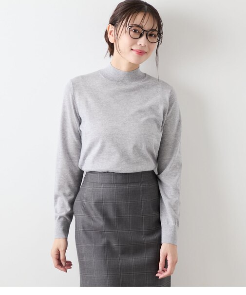 【L】【手洗い可能】キャッシュウール ボトルネックプルオーバー