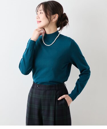 【L】【手洗い可能】キャッシュウール ボトルネックプルオーバー