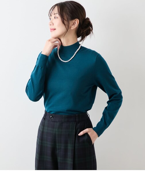 【L】【手洗い可能】キャッシュウール ボトルネックプルオーバー