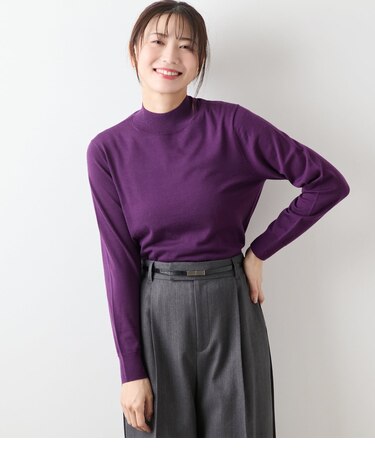 【L】【手洗い可能】キャッシュウール ボトルネックプルオーバー