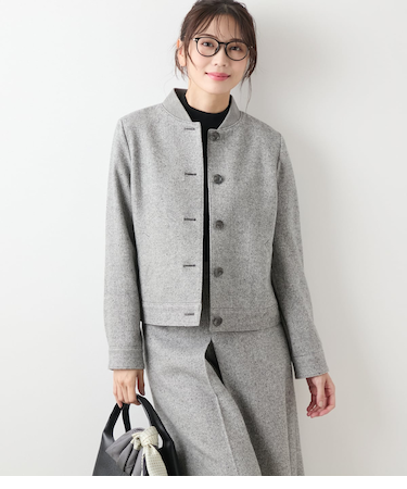 ブロークンヘリンボーンツィード ブルゾン