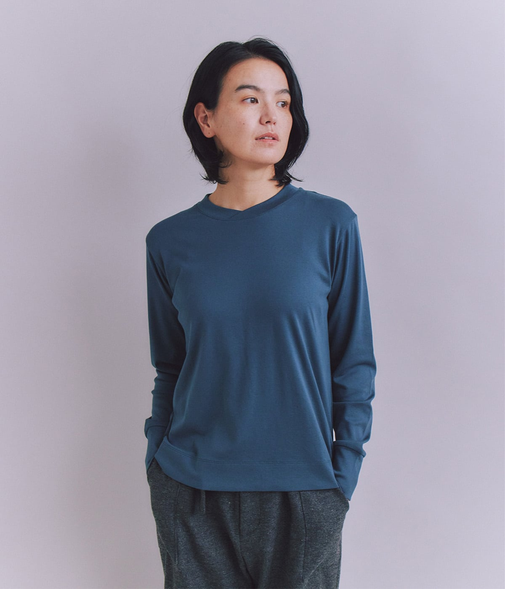 ［LOTUS］Urtla High Gauge Rib クロスネックプルオーバー