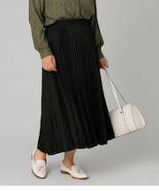 【L】フェイクスエード アコーディオンプリーツスカート