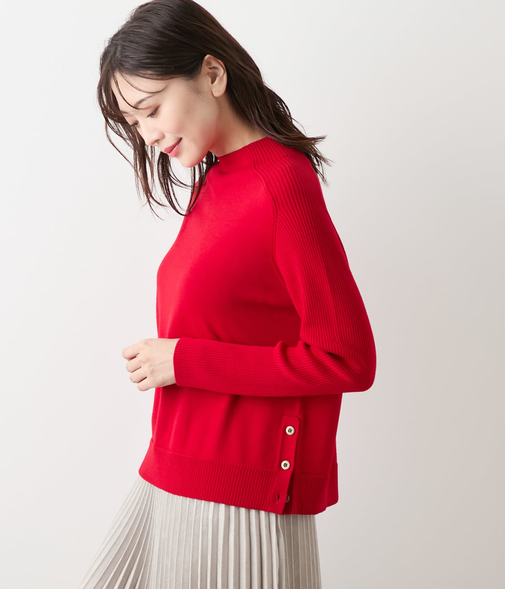 【L】【手洗い可能】ウォッシャブルウール ボトルネックプルオーバー