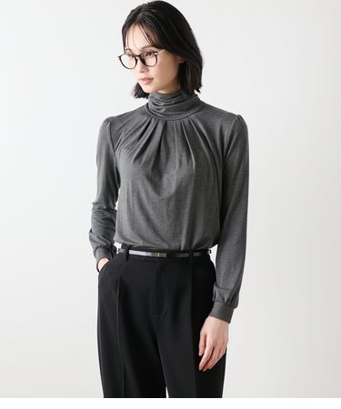 ラグウォーム ギャザータートルネックカットソー