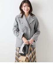 【L】ラムウールモッサ ピーコート