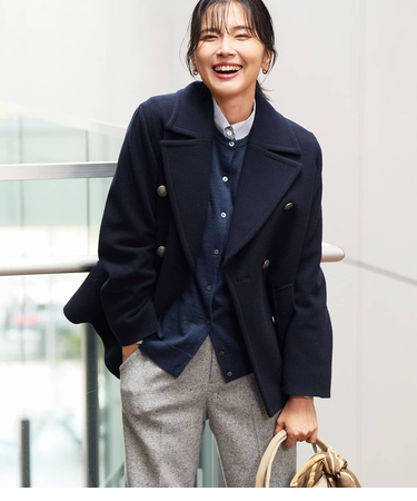 【L】ラムウールモッサ ピーコート