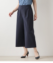 ウーステッドポリエステル ワンタックガウチョパンツ