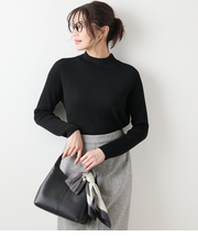 【手洗い可能】ウォッシャブルウール ボトルネックプルオーバー