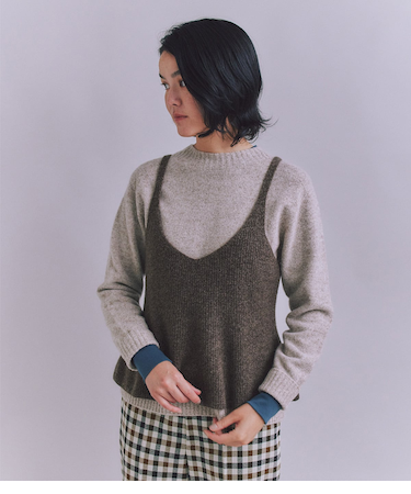 Colorful Melange 2wayペプラムキャミニット