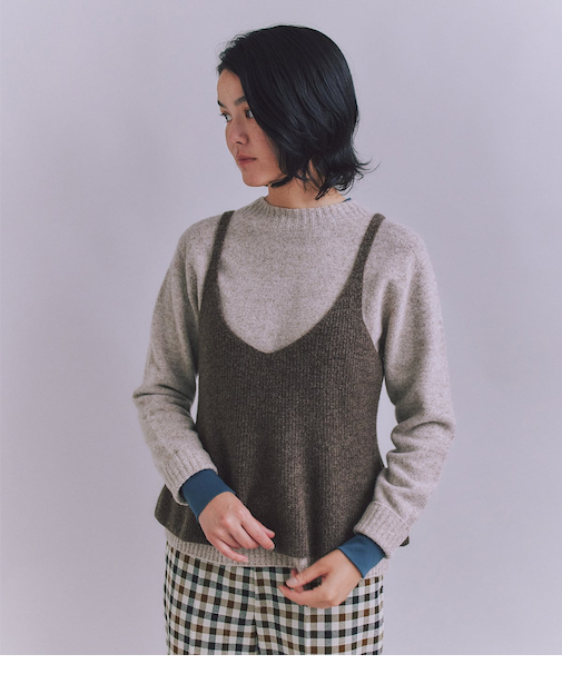 Colorful Melange 2wayペプラムキャミニット