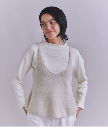 Colorful Melange 2wayペプラムキャミニット