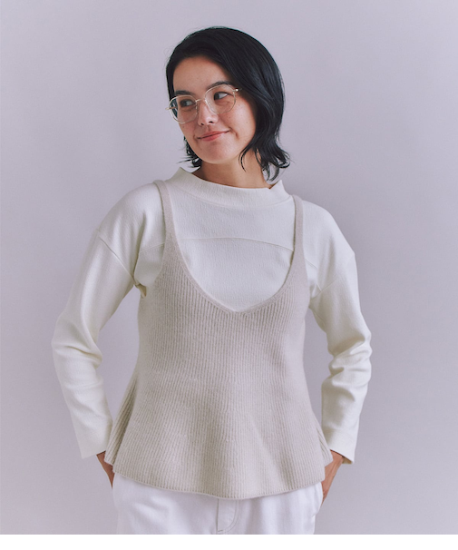 Colorful Melange 2wayペプラムキャミニット