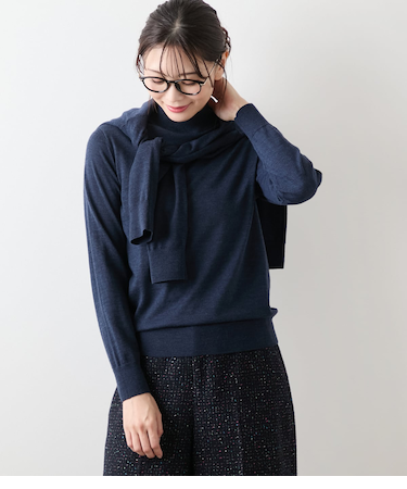 【手洗い可能】キャッシュウール ボトルネックプルオーバー