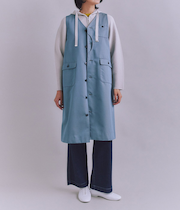 Coated Cotton Poly Twill ハーフムーンポケットドレス