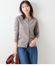 【L】【手洗い可能】キャッシュウール クルーネックカーディガン