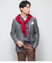 梳紡毛カシミヤ混ツイル ジャケット