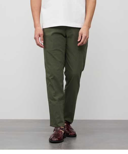 【ストレッチ】コットンナイロンリネン シャーリングパンツ