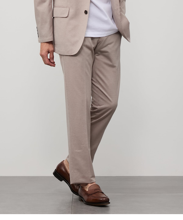 【ウォッシャブル・防シワ・撥水】MOVING COMFORT 千鳥 ハイストレッチ ジャージー ウエストアジャストパンツ(セットアップ対応)