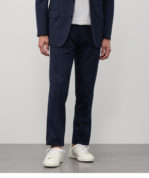 【ウォッシャブル・防シワ・撥水】MOVING COMFORT 千鳥 ハイストレッチ ジャージー ウエストアジャストパンツ(セットアップ対応)