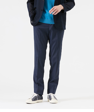 【ストレッチ】CARREMAN マイクロチェック スラックス(セットアップ対応)