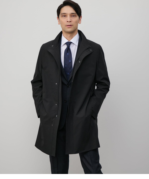 【撥水・ストレッチ】SOLOTEX 2WAY ライトスタンドカラーコート