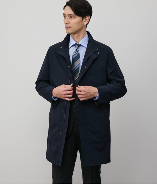 【撥水・ストレッチ】SOLOTEX 2WAY ライトスタンドカラーコート