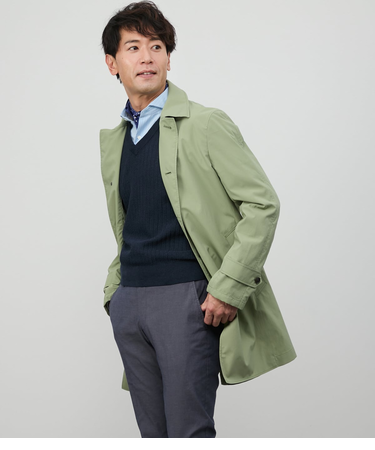 【撥水・ストレッチ】スパンライクタイプライター ステンカラーコート